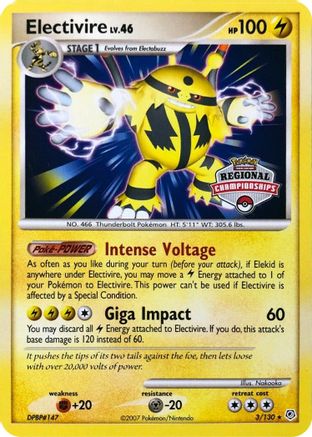 Image of Electivire (3/130) (Regional Championship Promo) [Diamond & Pearl: Base Set]