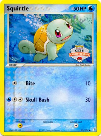 Image of Squirtle (63/100) (City Championship Promo) [EX: Crystal Guardians]