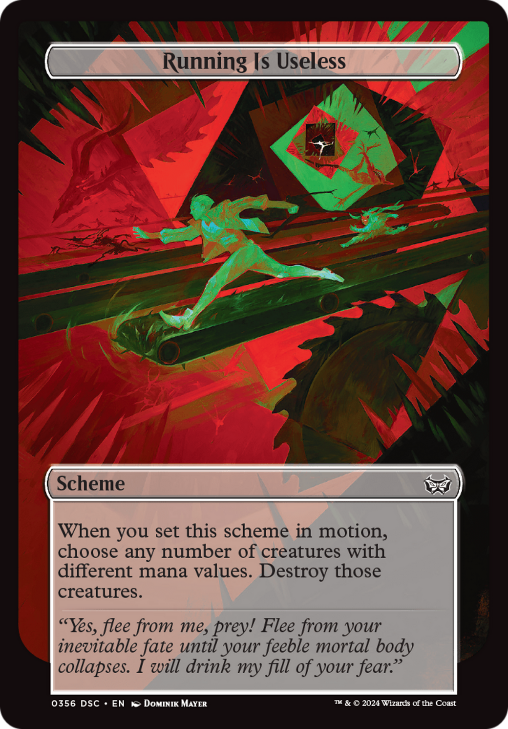 Image of Running Is Useless (Full Art) [Duskmourn: Archenemy]