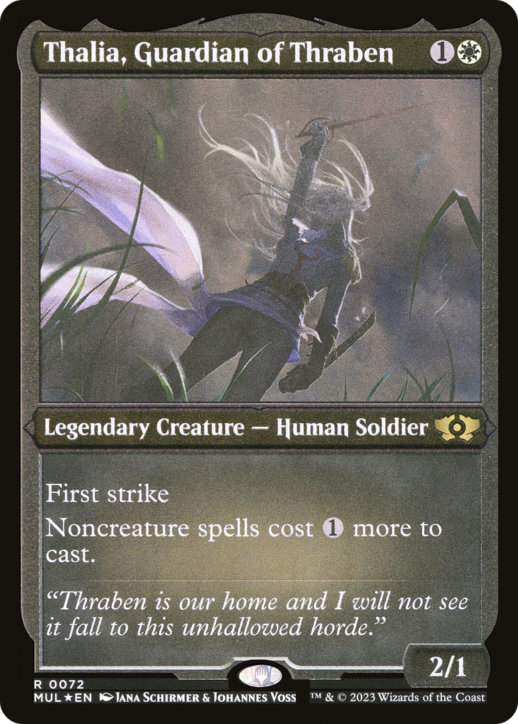 Image of Thalia, Guardian of Thraben (Foil Etched) [Multiverse Legends]