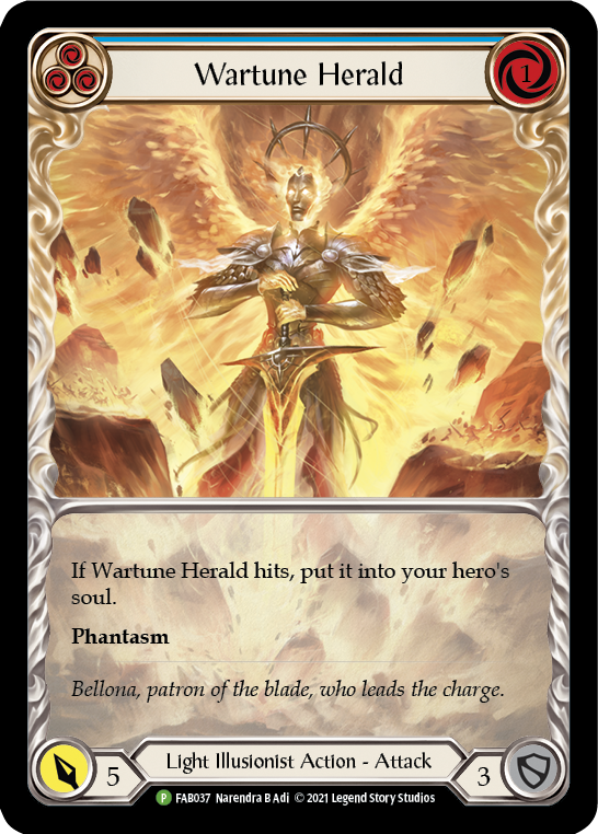 Image of Wartune Herald (Blue Extended Art) [FAB037] (Promo)  Rainbow Foil