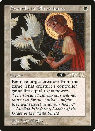 Image of Swords to Plowshares (4th Place) (Arena League) (OVER-) - Oversize Cards