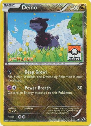 Image of Deino (97/113) (League Promo 4th Place) [Black & White: Legendary Treasures]