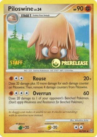 Image of Piloswine (46/100) (Staff Prerelease Promo) [Nintendo: Black Star Promos]