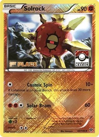Image of Solrock (64/146) (1st Place League Challenge Promo) [XY: Base Set]