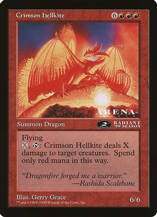 Image of Crimson Hellkite (2nd place) (Arena League) (OVER-) - Oversize Cards