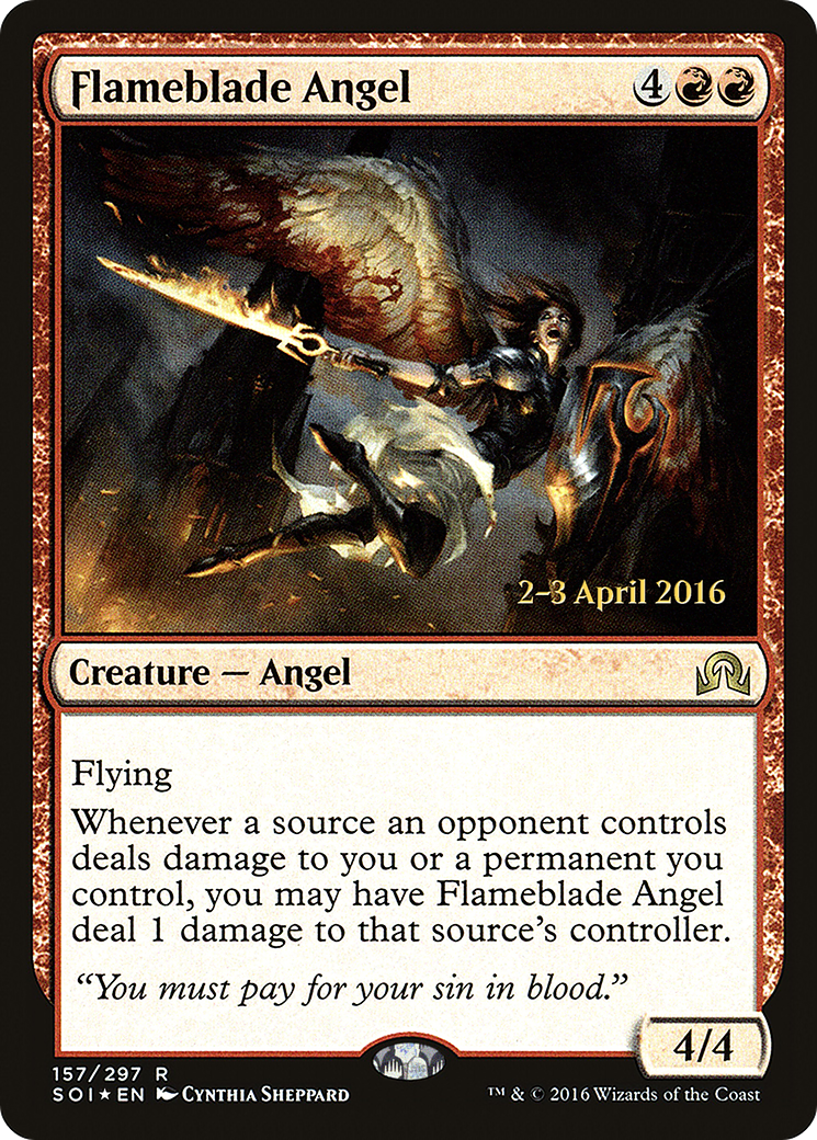 Image of Flameblade Angel [Shadows over Innistrad Prerelease Promos]