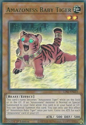 Image of Amazoness Baby Tiger (Green) [LDS1-EN023] Ultra Rare