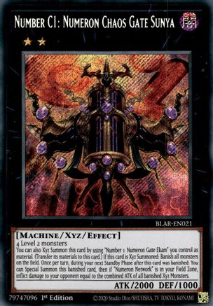 Image of Number C1: Numeron Chaos Gate Sunya [BLAR-EN021] Secret Rare