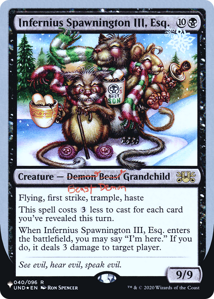 Image of Infernius Spawnington III, Esq. (Unfinity Foil Edition) [The List]