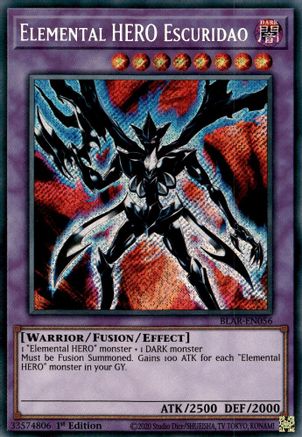 Image of Elemental Hero Escuridao [BLAR-EN056] Secret Rare