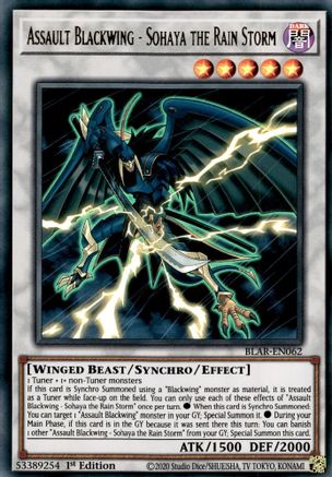 Image of Assault Blackwing - Sohaya the Rain Storm [BLAR-EN062] Ultra Rare
