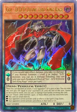 Image of Go! - D/D/D Divine Zero King Rage [YA07-EN001] Ultra Rare