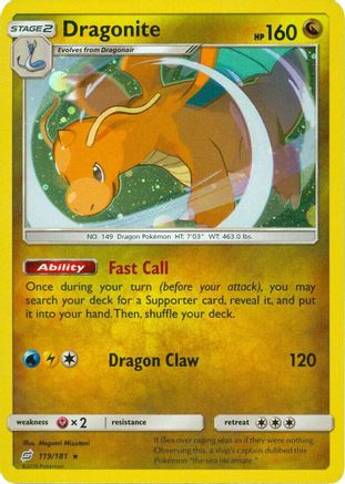 Image of Dragonite (119/181) (Cosmos Holo) [Sun & Moon: Team Up]