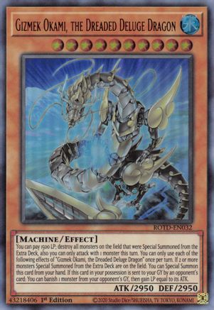 Image of Gizmek Okami, the Dreaded Deluge Dragon [ROTD-EN032] Ultra Rare