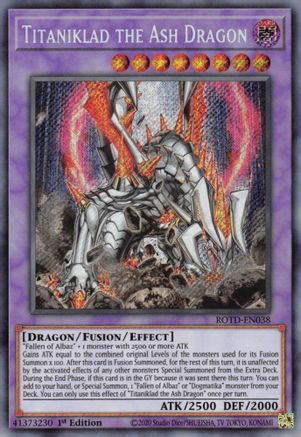 Image of Titaniklad the Ash Dragon [ROTD-EN038] Secret Rare