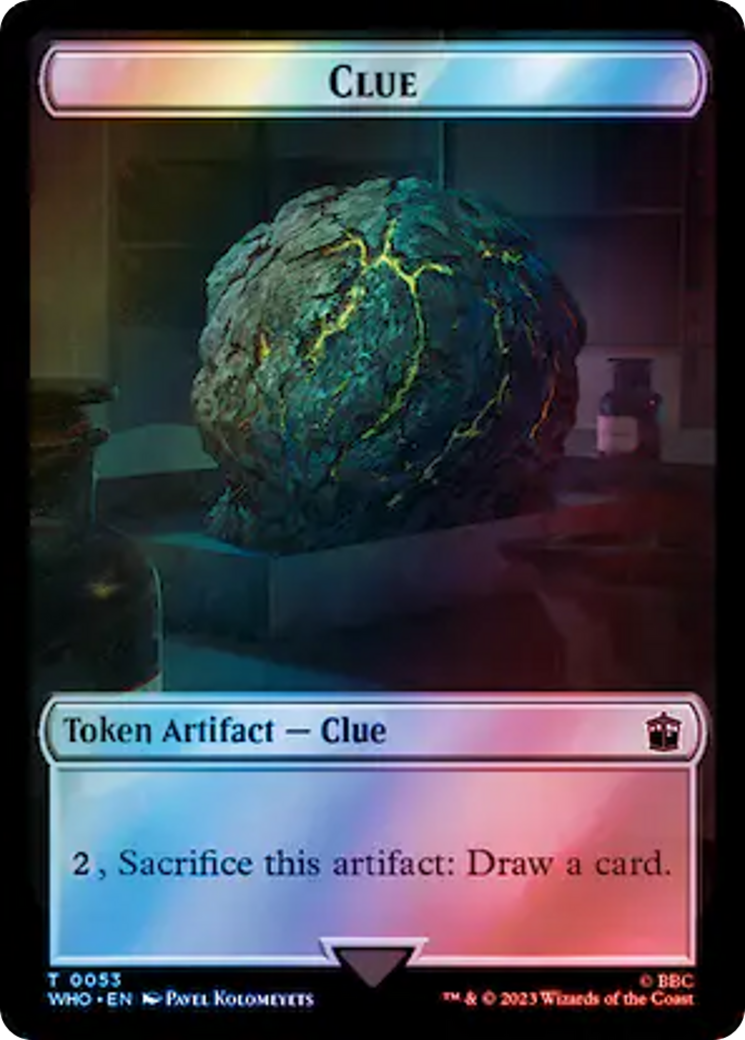 Image of Alien Angel // Clue (0051) Double-Sided Token (Surge Foil) [Doctor Who Tokens]