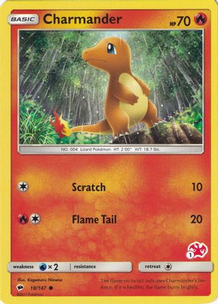 Image of Charmander (18/147) (Charizard Stamp #1) [Battle Academy 2020]