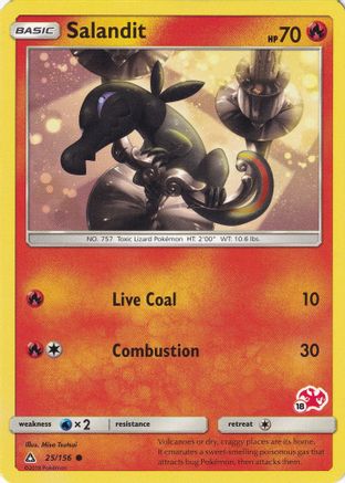 Image of Salandit (25/156) (Charizard Stamp #18) [Battle Academy 2020]