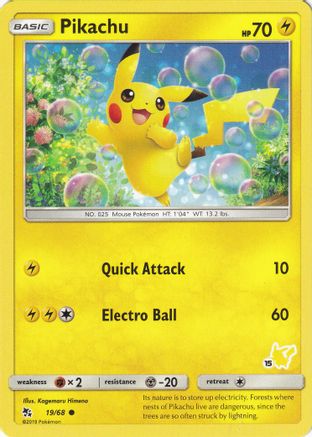 Image of Pikachu (19/68) (Pikachu Stamp #15) [Battle Academy 2020]
