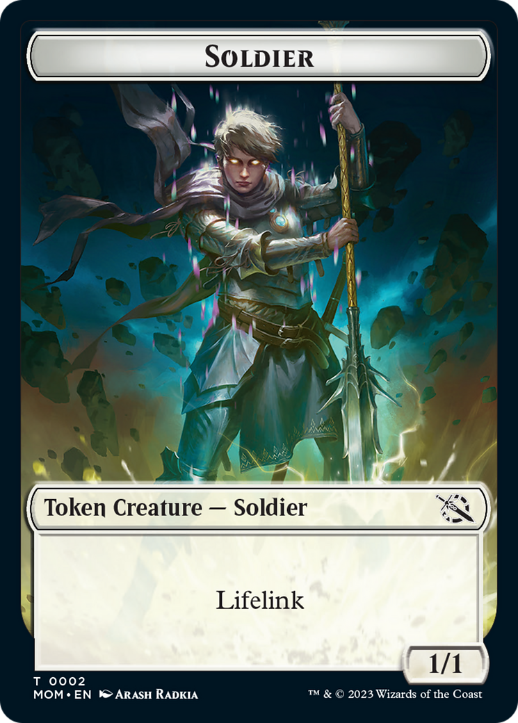 Image of Soldier // Dinosaur Double-Sided Token [March of the Machine Tokens]