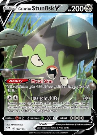 Image of Galarian Stunfisk V (128/189) [Sword & Shield: Darkness Ablaze]