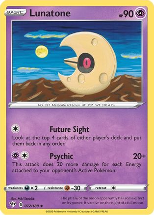 Image of Lunatone (072/189) [Sword & Shield: Darkness Ablaze]