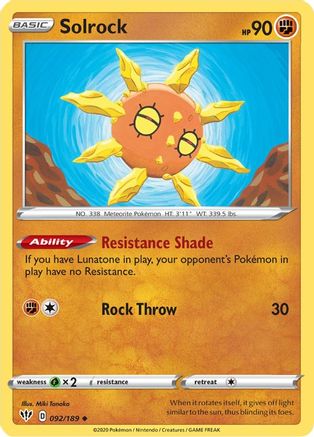 Image of Solrock (092/189) [Sword & Shield: Darkness Ablaze]