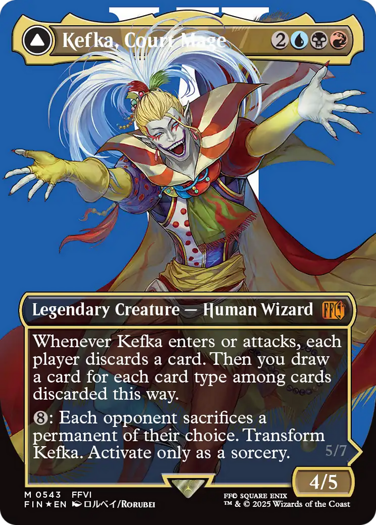 Image of Kefka, Court Mage // Kefka, Ruler of Ruin (Borderless) (Surge Foil) [FINAL FANTASY]