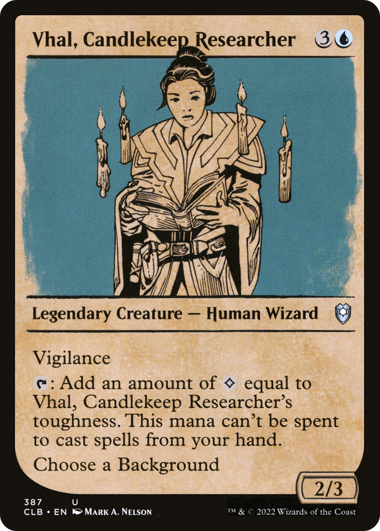 Image of Vhal, Candlekeep Researcher (Showcase) [Commander Legends: Battle for Baldur's Gate]