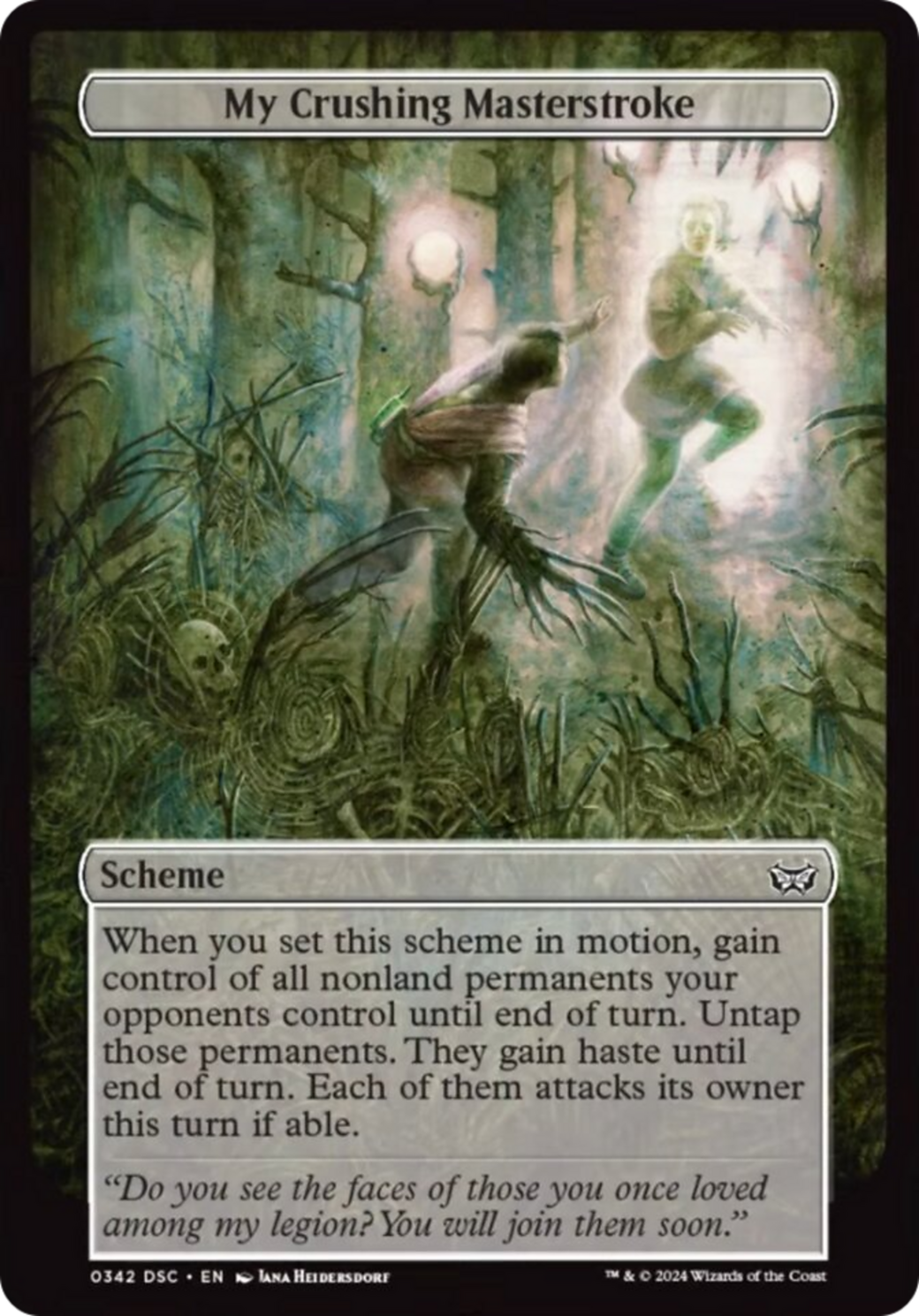 Image of My Crushing Masterstroke (Full Art) [Duskmourn: Archenemy]