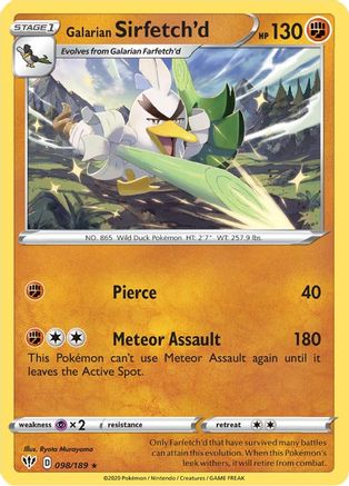 Image of Galarian Sirfetch'd (098/189) (Cracked Ice holo) (Theme Deck Exclusive) [Sword & Shield: Darkness Ablaze]