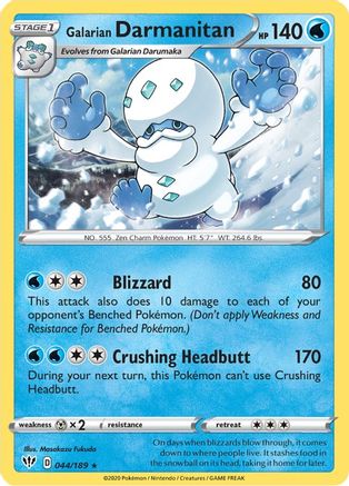 Image of Galarian Darmanitan (044/189) (Cracked Ice Holo) (Theme Deck Exclusive) [Sword & Shield: Darkness Ablaze]