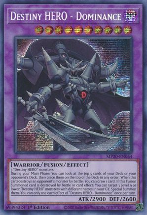 Image of Destiny Hero - Dominance [MP20-EN064] Prismatic Secret Rare