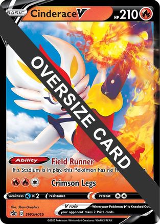 Image of Cinderace V (SWSH015) (Jumbo Card) [Sword & Shield: Black Star Promos]