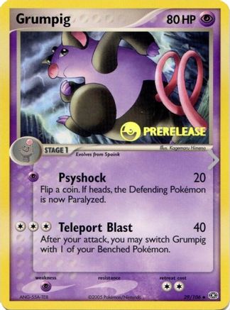 Image of Grumpig (29/106) (Prerelease Promo) [Nintendo: Black Star Promos]