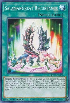 Image of Salamangreat Recureance [MP20-EN073] Common