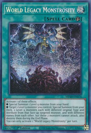 Image of World Legacy Monstrosity [MP20-EN076] Prismatic Secret Rare