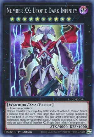 Image of Number XX: Utopic Dark Infinity [MP20-EN094] Super Rare