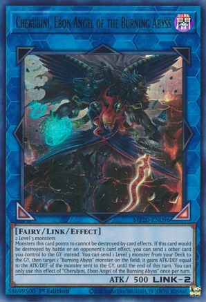 Image of Cherubini, Ebon Angel of the Burning Abyss [MP20-EN096] Ultra Rare