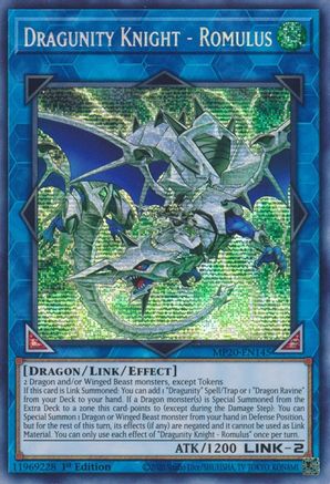 Image of Dragunity Knight - Romulus [MP20-EN145] Prismatic Secret Rare