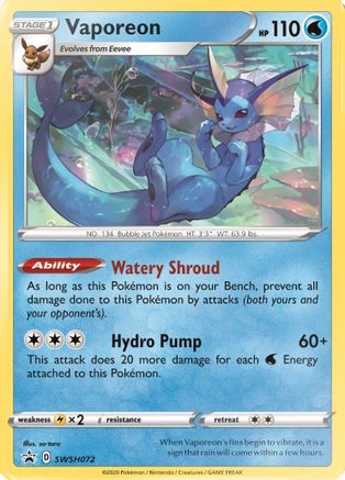 Image of Vaporeon (SWSH072) [Sword & Shield: Black Star Promos]