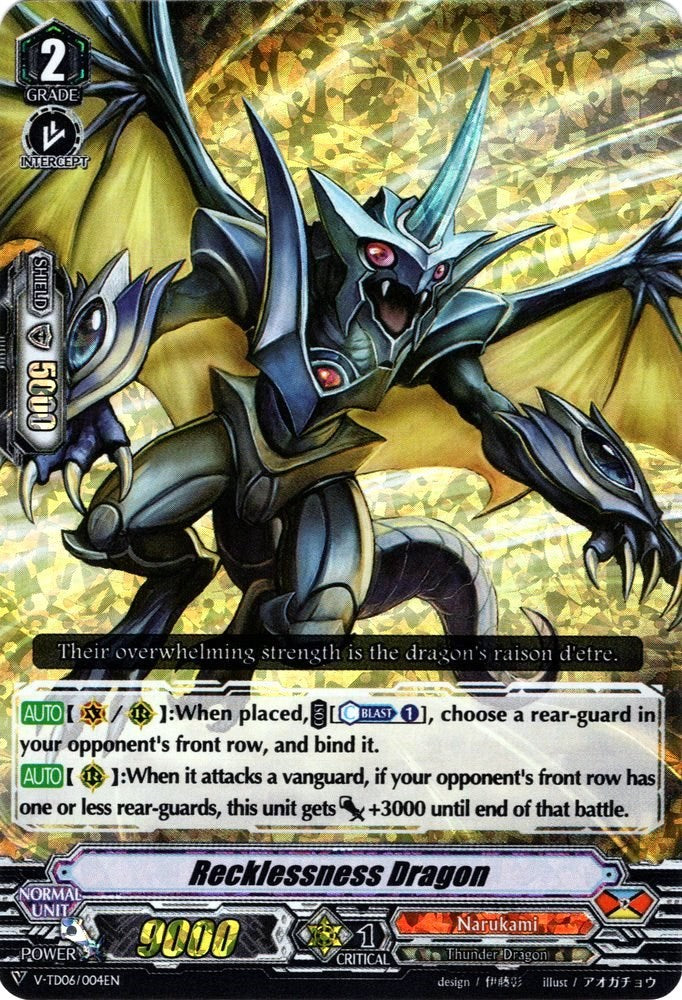 Image of Recklessness Dragon (Parallel Foil) (V-TD06/004EN) [Naoki Ishida]