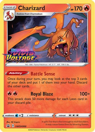 Image of Charizard (SWSH066) (Prerelease Promo) [Sword & Shield: Black Star Promos]
