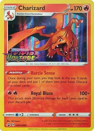 Image of Charizard (SWSH066) (Staff Prerelease Promo) [Sword & Shield: Black Star Promos]
