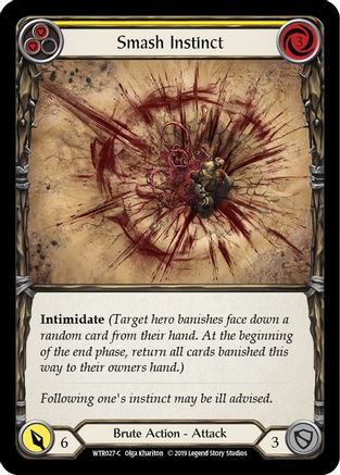 Image of Smash Instinct (Yellow) [U-WTR027] (Welcome to Rathe Unlimited)  Unlimited Rainbow Foil