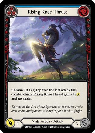Image of Rising Knee Thrust (Blue) [U-WTR106] (Welcome to Rathe Unlimited)  Unlimited Rainbow Foil