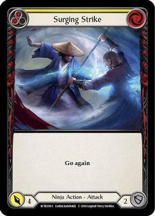 Image of Surging Strike (Yellow) [WTR108-C] (Welcome to Rathe)  Alpha Print Rainbow Foil