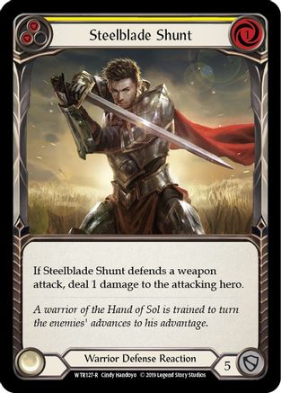 Image of Steelblade Shunt (Yellow) [U-WTR127] (Welcome to Rathe Unlimited)  Unlimited Rainbow Foil