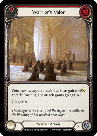 Image of Warrior's Valor (Red) [U-WTR129] (Welcome to Rathe Unlimited)  Unlimited Rainbow Foil